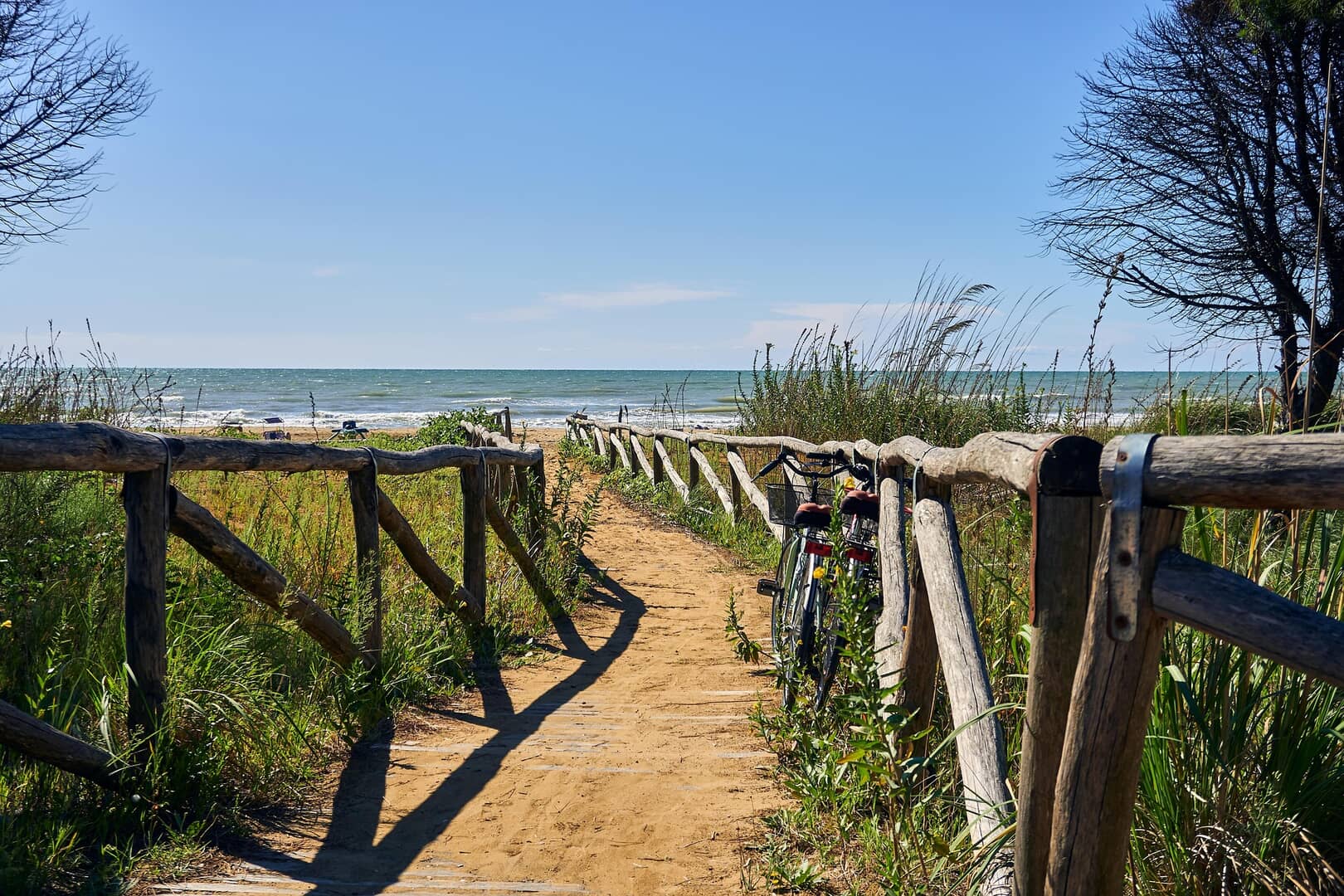 Sentiero verso la spiaggia soleggiata